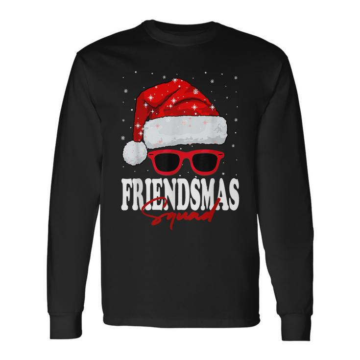 Jolly Friendsmas Squad Christmas Santa Hat Matching Friends Long Sleeve T-Shirt