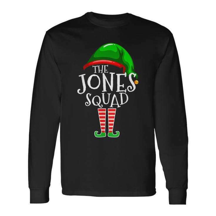 Jones Squad Elf Group Matching Family Name Christmas Long Sleeve T-Shirt