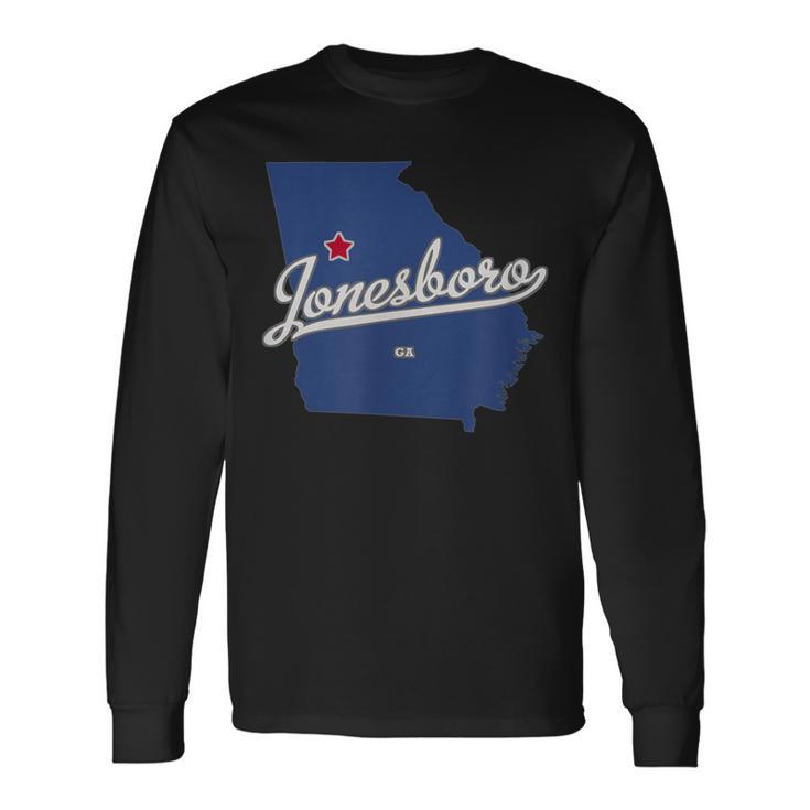 Jonesboro Georgia Ga Map Long Sleeve T-Shirt