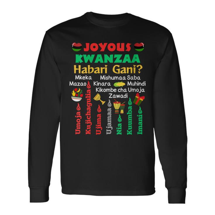 Joyous Kwanza Habari Gani African American Cultural Festival Long Sleeve T-Shirt Gifts ideas