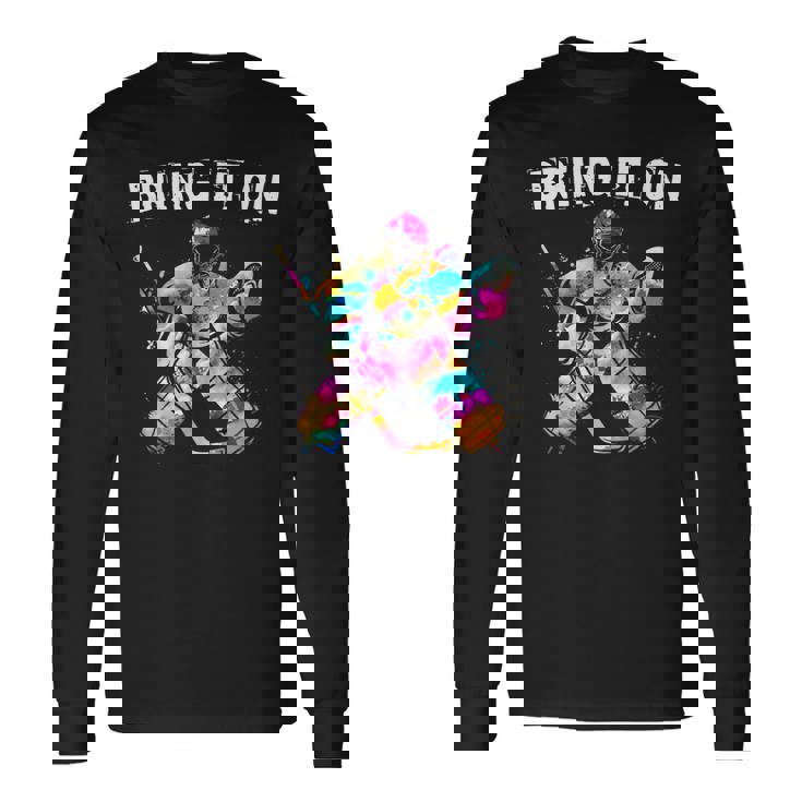 Jugador De Hockey Sobre Hielo Portero Hockey Goalie Hockey Regalo Camiseta de manga larga