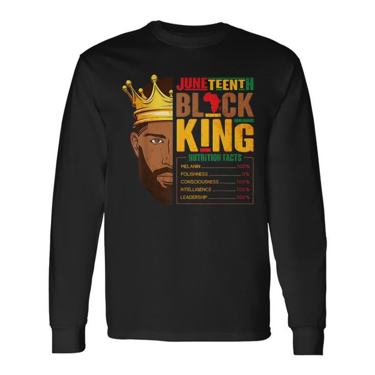 Junenth Black King Nutritional Facts Pride African Mens Long Sleeve T-Shirt