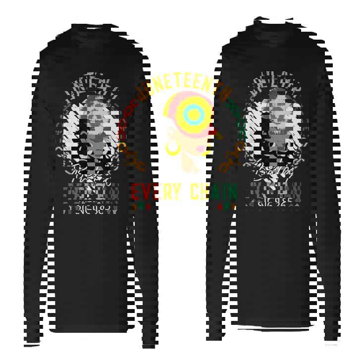 Junenth Breaking Every Chain Since 1865 African Women Long Sleeve T-Shirt