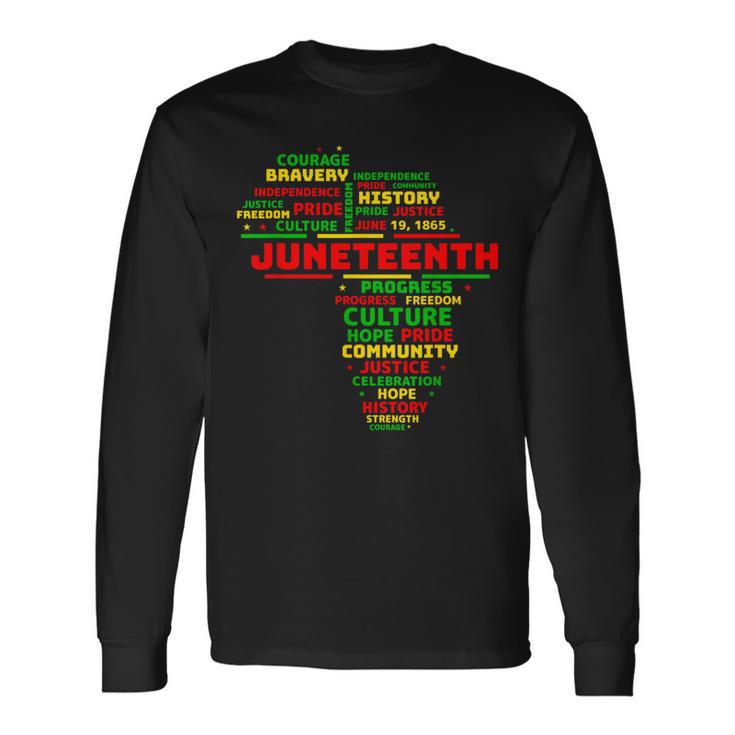 Junenth Map Of Africa 1865 Celebrate Black History Long Sleeve T-Shirt