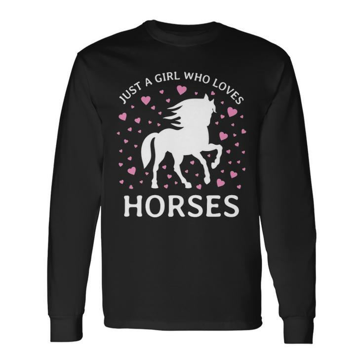 Just A Girl Who Loves Horses Cowgirl Horse Girl Riding Long Sleeve T-Shirt