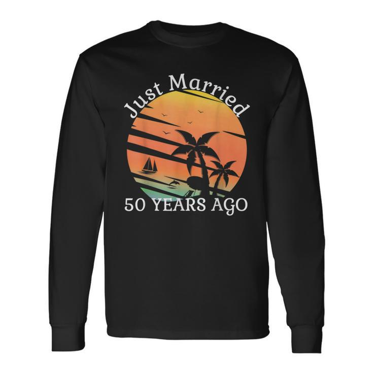 Just Married 50 Years Old 50Th Wedding Anniversary Cruise Long Sleeve T-Shirt
