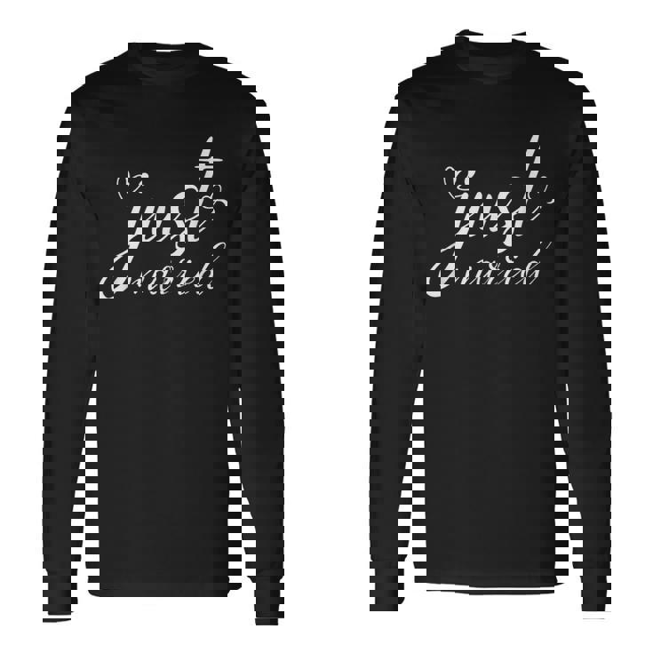Just Married Wedding Couples Beach Vacation Honeymoon Long Sleeve T-Shirt