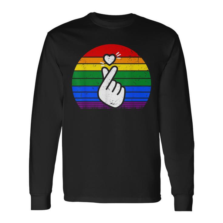 K-Pop Heart Hand Lgbt Gay Pride Retro Vintage Lgbtq Pride Long Sleeve T-Shirt Gifts ideas