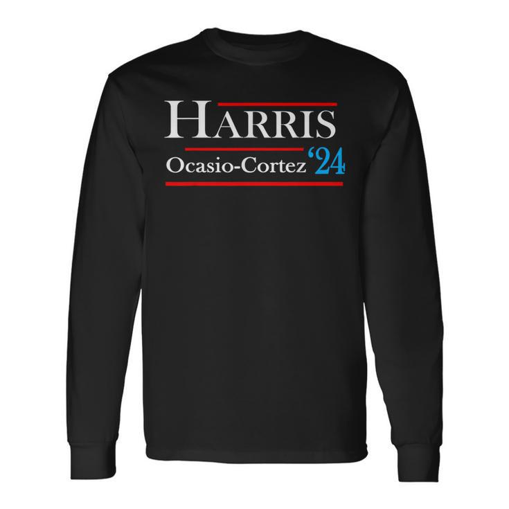 Kamala Harris Alexandria Ocasio-Cortez 2024 President Vote Long Sleeve T-Shirt Gifts ideas