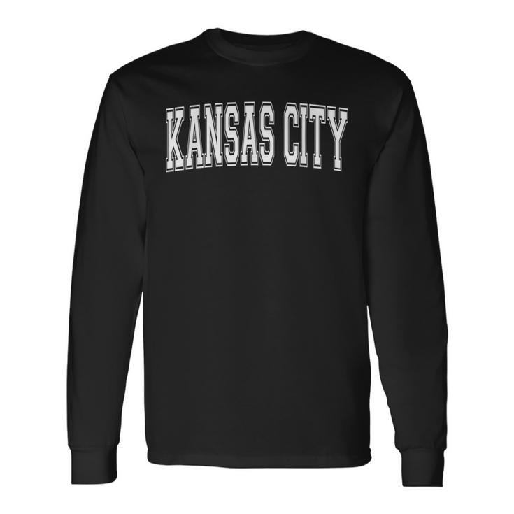Kansas City Ks Kansas Usa Vintage Sport Varsity Style Langarmshirts Geschenkideen
