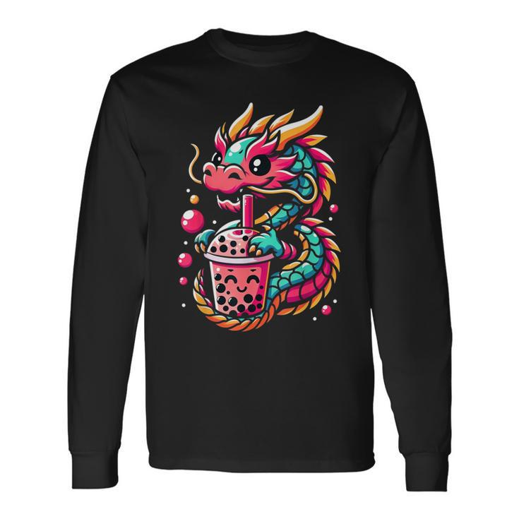 Kawaii Mythical Animals Kid Boba Tea Dragon Long Sleeve T-Shirt Gifts ideas