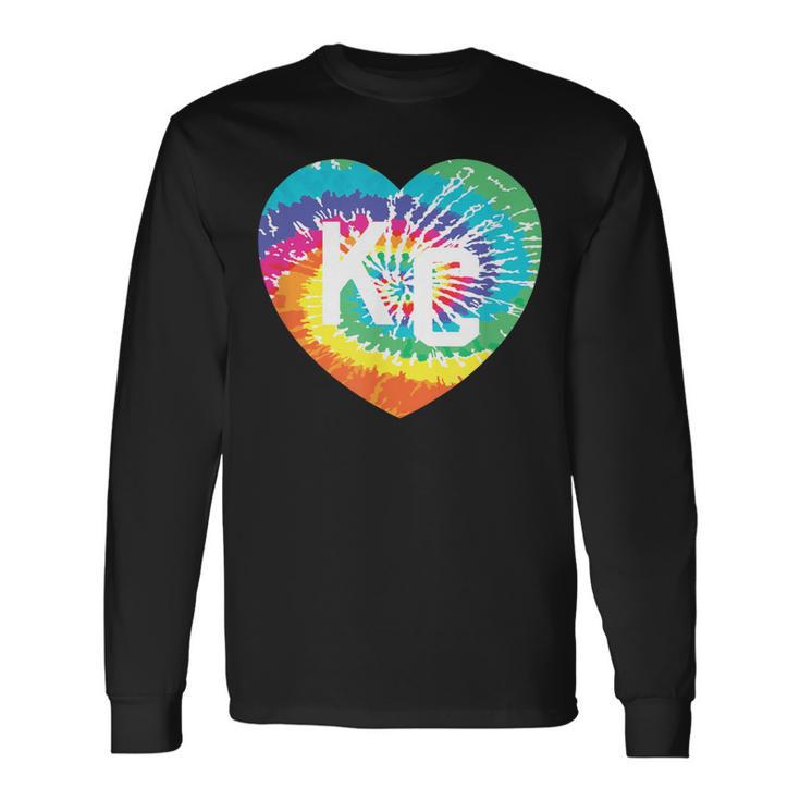 Kc Tie-Dye Heart Love Kc Tie-Dye Colorful Hearts Kansas City Long Sleeve T-Shirt