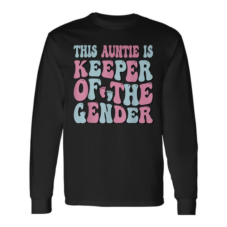 Keeper Of The Gender Auntie Gender Reveal Auntie Baby Shower Long Sleeve T-Shirt Gifts ideas
