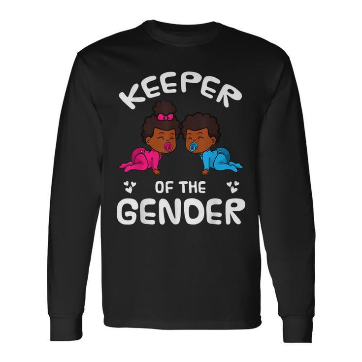 Keeper Of The Gender Reveal Announcement African American Long Sleeve T-Shirt