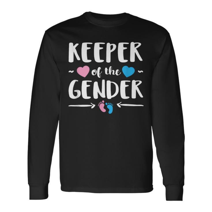 Keeper Of Gender Reveal Gender Reveal Announcement Long Sleeve T-Shirt
