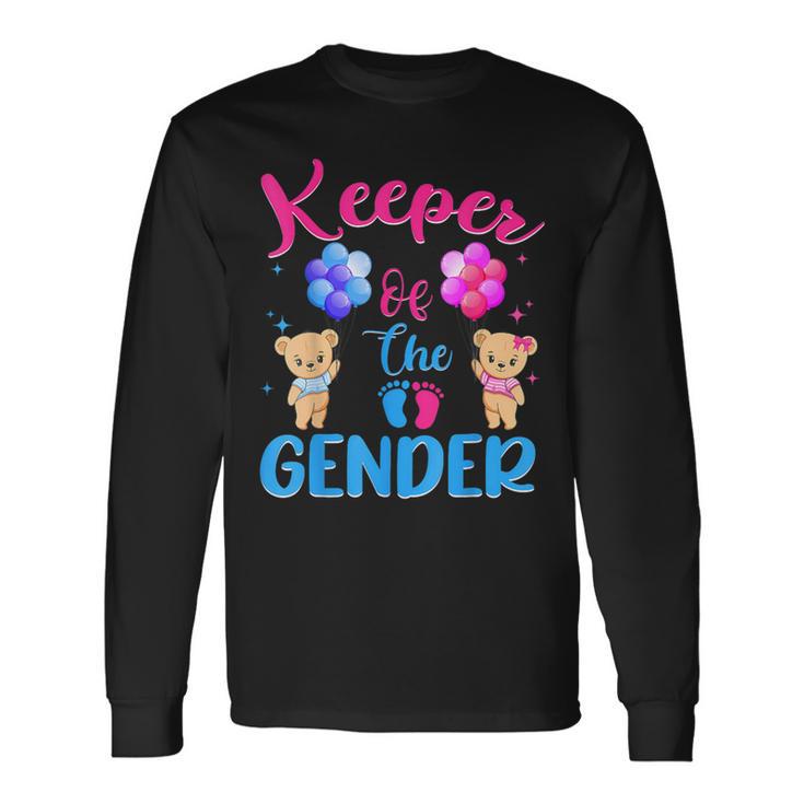 Keeper Of The Gender Reveal Bear Balloons Long Sleeve T-Shirt