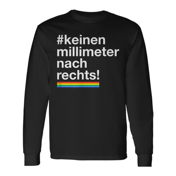 Keinen Millimeter Nach Rechts Lgbt Democratie Love Langarmshirts Geschenkideen