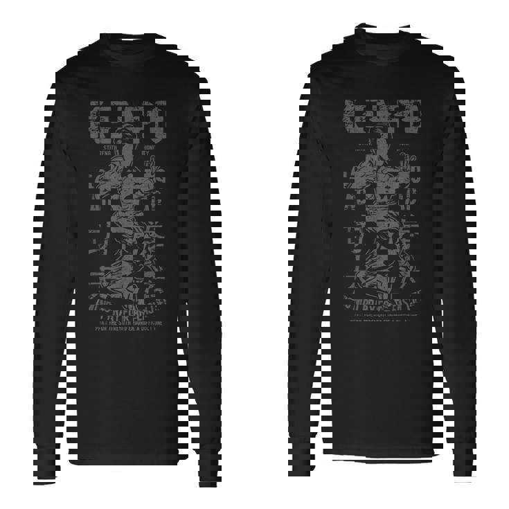 Kenpo Karate Artes Marcialesintage Estilo Retro Arte Desgastado Camiseta de manga larga