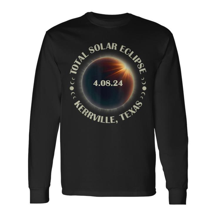 Kerrville Texas Total Solar Eclipse April 8 2024 America Long Sleeve T-Shirt
