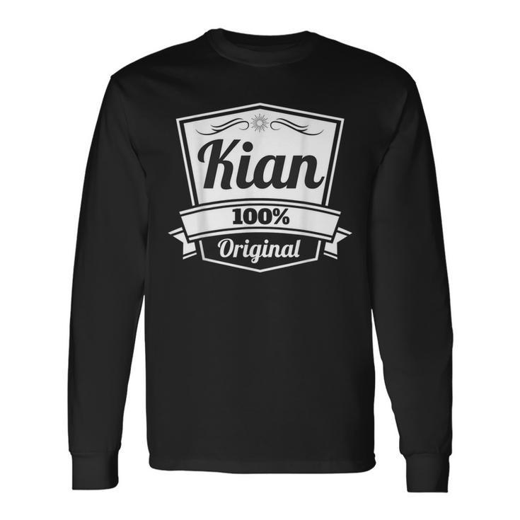 Kian Kian Name Personalised Long Sleeve T-Shirt