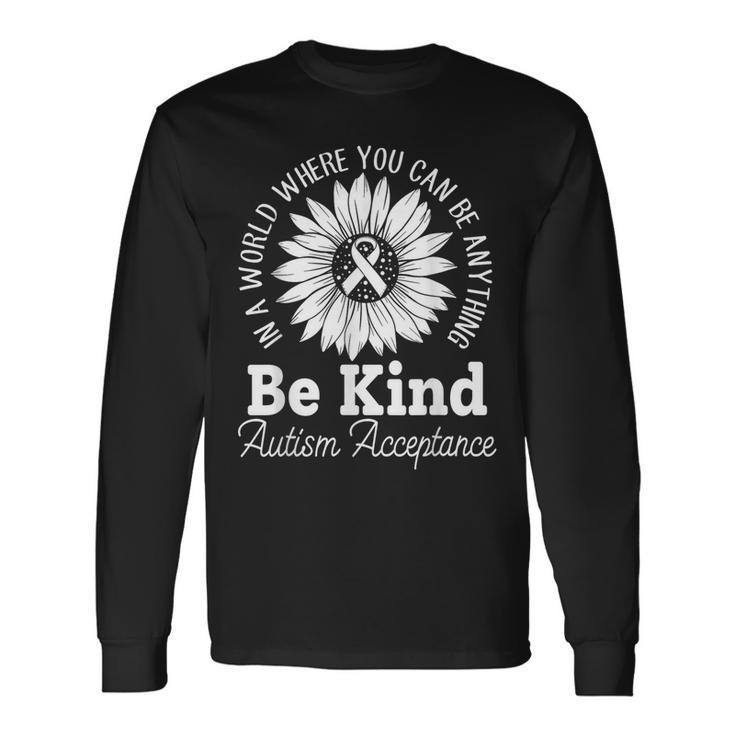 Be Kind Autism Red Instead Acceptance Not Awareness Long Sleeve T-Shirt