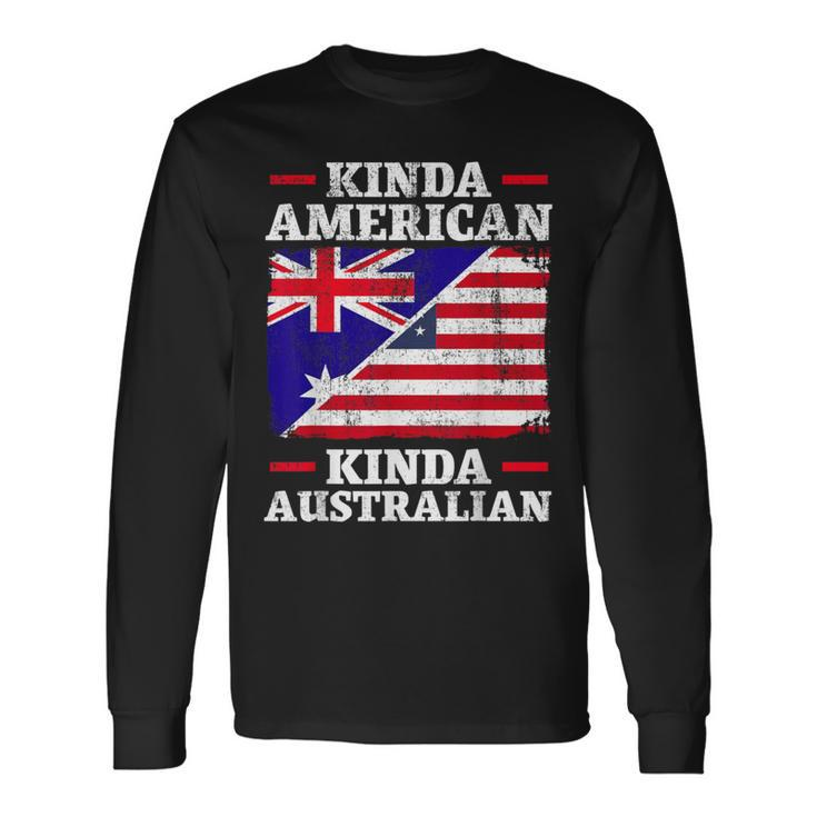 Kinda American Kinda Australian America Australia Usa Long Sleeve T-Shirt Gifts ideas