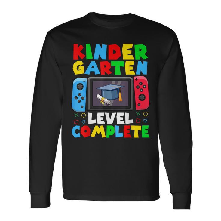 Kindergarten Level Complete Last Day Of School Graduate Boys Long Sleeve T-Shirt