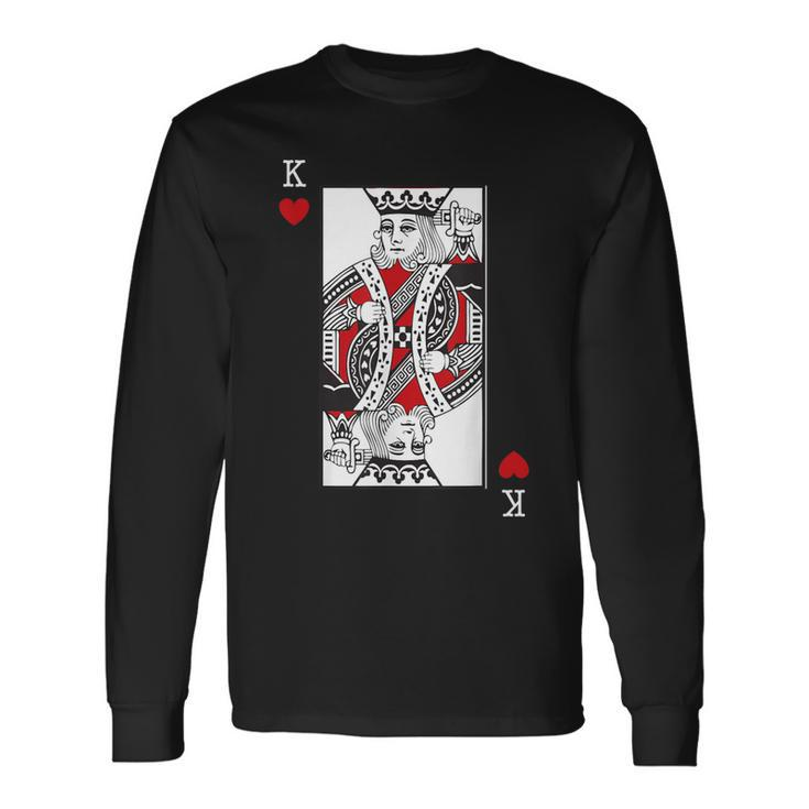King Of Hearts Valentines Day Cool Playing Card Poker Casino Long Sleeve T-Shirt