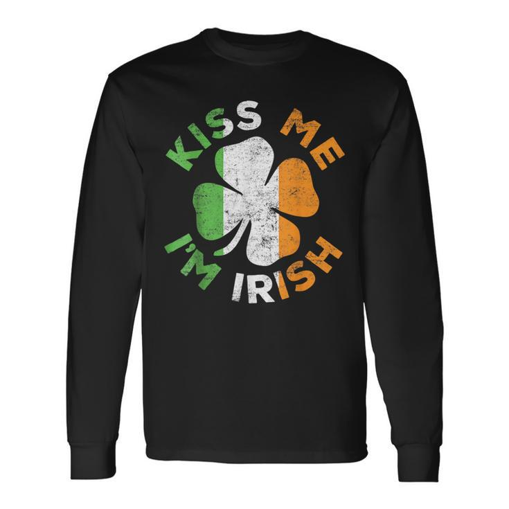 Kiss Me I'm Irish Saint Patrick Day Long Sleeve T-Shirt