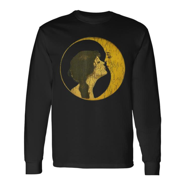 Kiss The Man On The Moon Distressed Vintage T Long Sleeve T-Shirt