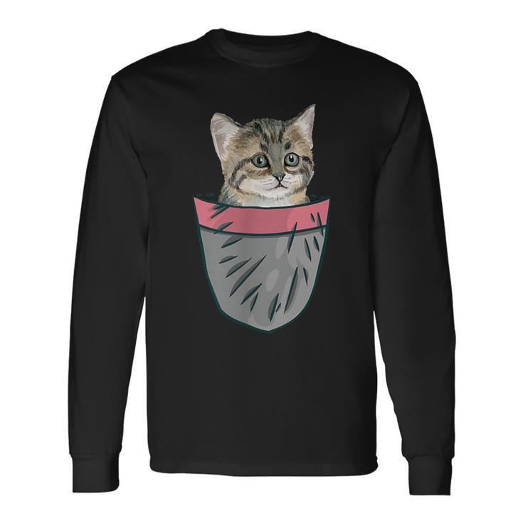 Kitty Cat In My Your Pocket Long Sleeve T-Shirt