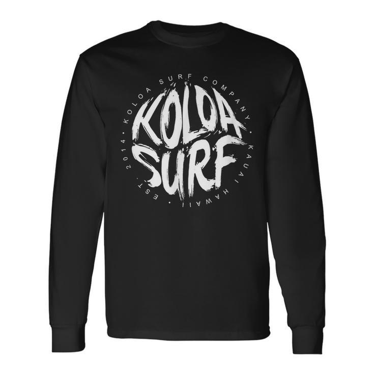 Koloa Surf Brush White Logo Long Sleeve T-Shirt Gifts ideas