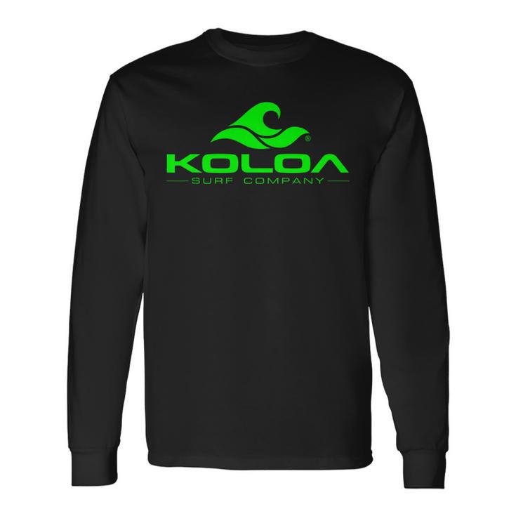 Koloa Surf Classic Wave Green Logo Long Sleeve T-Shirt