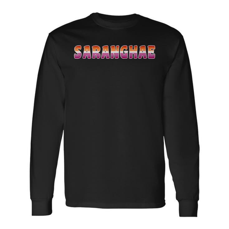 Kpop Gay Pride Month Saranghae Lesbian Korea I Love You Lgbt Long Sleeve T-Shirt