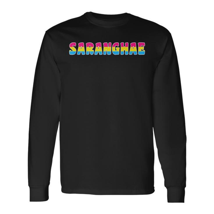 Kpop Gay Pride Month Saranghae Pansexual I Love You Lgbt Long Sleeve T-Shirt