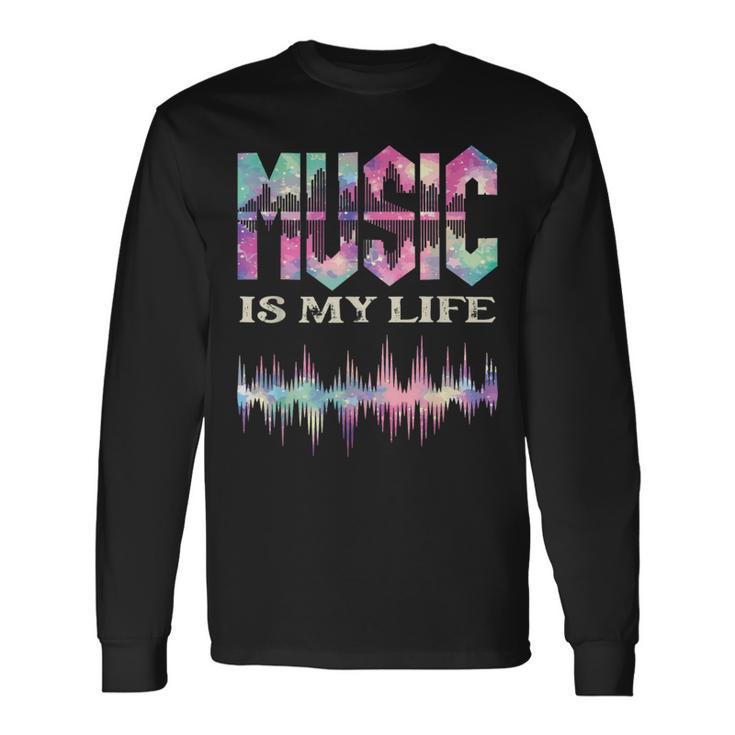 La Música Es Miida Ecualizador De Ondas Sonoras Dj Camiseta de manga larga