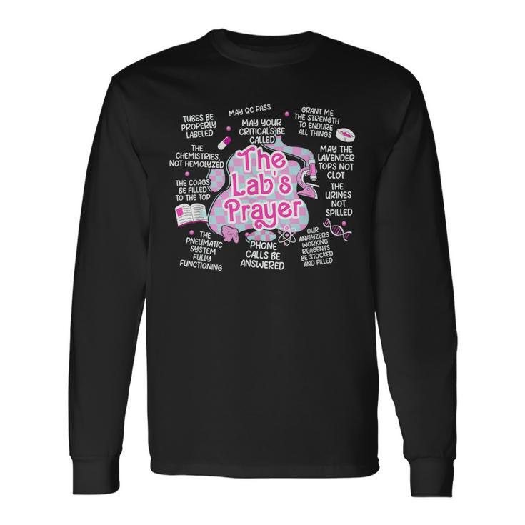 The Lab Tech's Prayer Retro Lab Tech Phlebotomy Week Long Sleeve T-Shirt