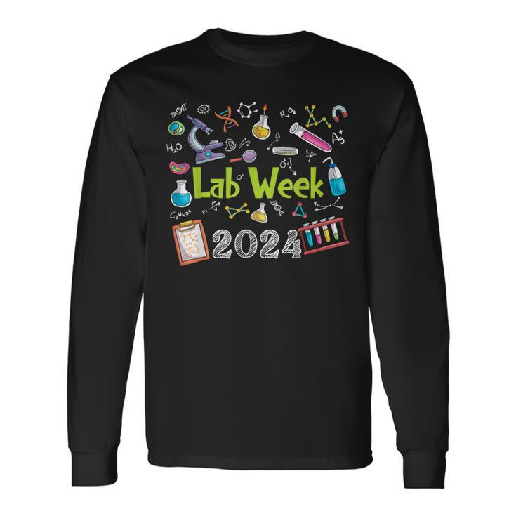 Lab Week 2024 Retro Medical Laboratory Tech Lab Week Long Sleeve T-Shirt