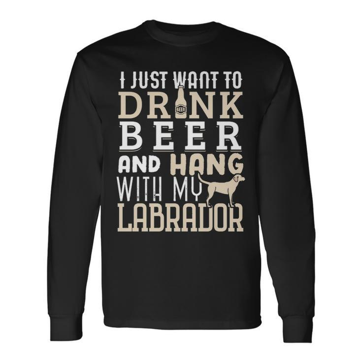 Labrador Dad  Father's Day Lab Retriever Dog Beer Long Sleeve T-Shirt