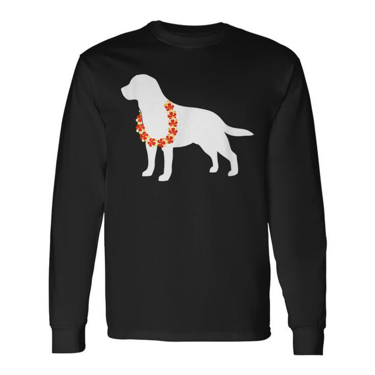 Labrador Retriever Aloha Hawaiian Lei Dog Long Sleeve T-Shirt