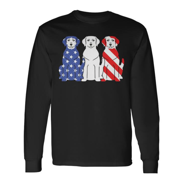 Labrador Retriever American Flag 4Th Of July Dog Graphic Long Sleeve T-Shirt