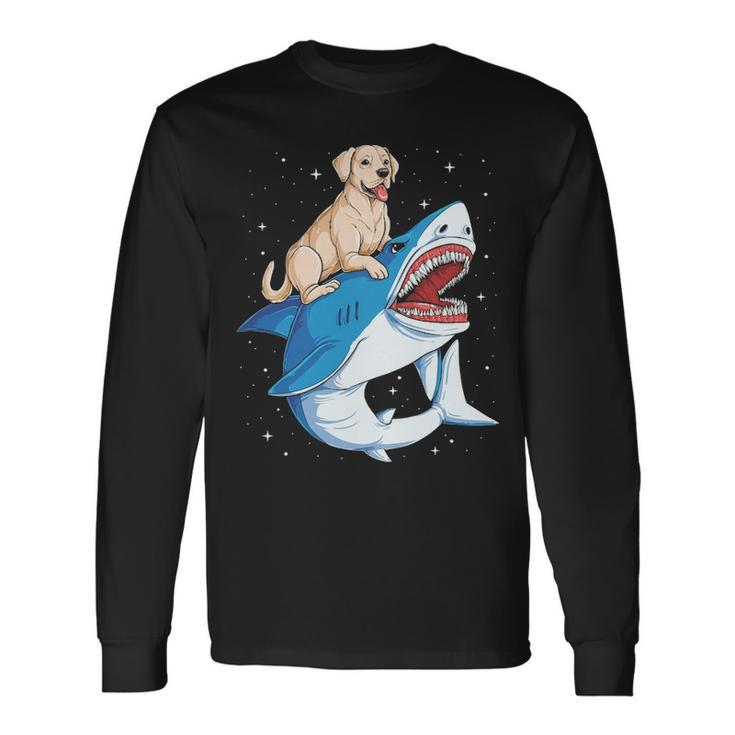 Labrador Shark Space Galaxy Jawsome Long Sleeve T-Shirt