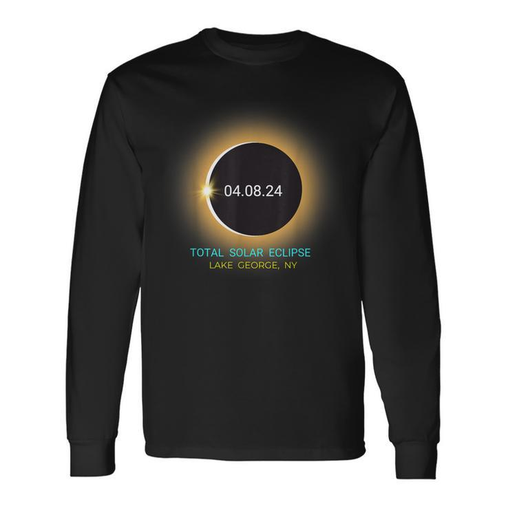 Lake George Ny Total Solar Eclipse 040824 Souvenir Long Sleeve T-Shirt