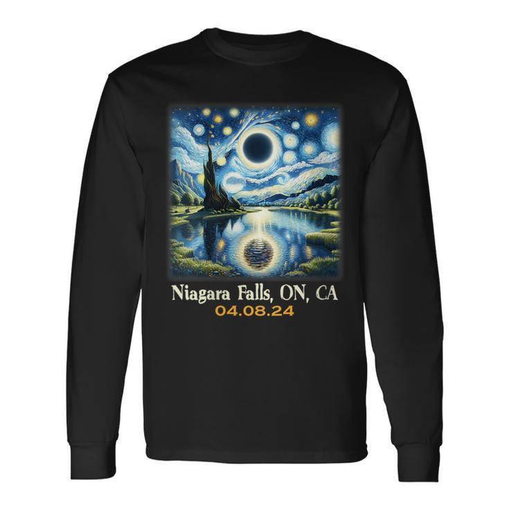 Lake Total Solar Eclipse Niagara Falls Ontario Canada Long Sleeve T-Shirt