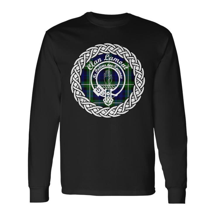 Lamont Surname Last Name Scottish Clan Tartan Badge Crest Long Sleeve T-Shirt