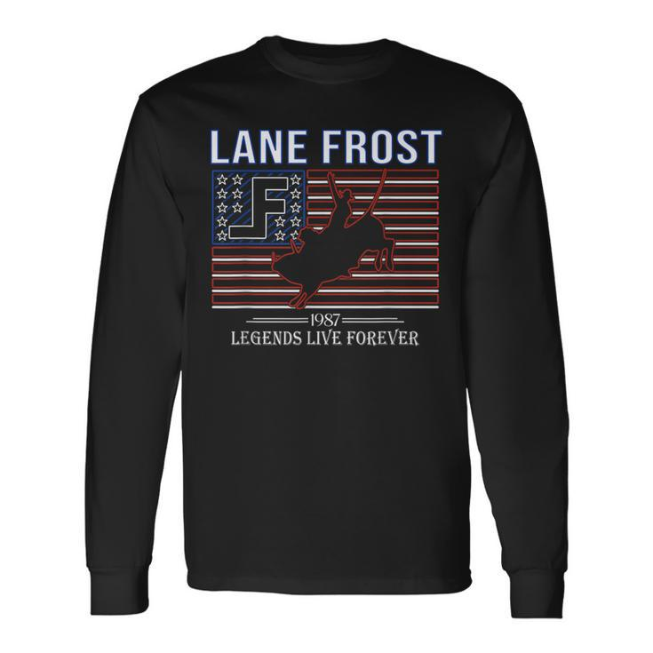 Lane Frost Legends Live Together Rodeo Lover Long Sleeve T-Shirt