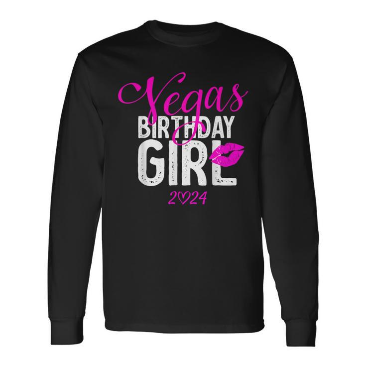 Las Vegas Girls Trip 2024 Girls Vegas Birthday Squad Long Sleeve T-Shirt