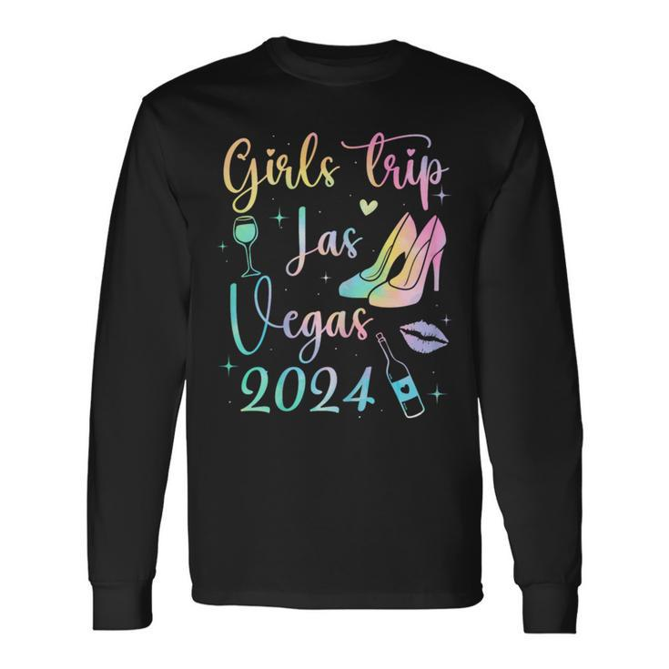 Las Vegas Girls Trip 2024 Girls Tie Dye Weekend Friends Girl Long Sleeve T-Shirt Gifts ideas