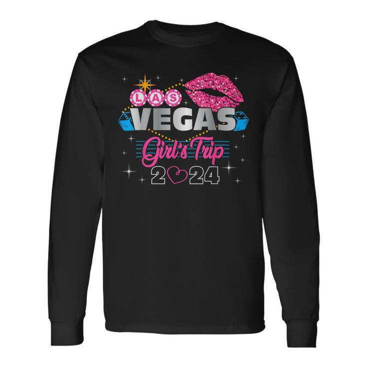 Las Vegas Girls Trip 2024 Vacation Vegas Birthday Squad Long Sleeve T-Shirt