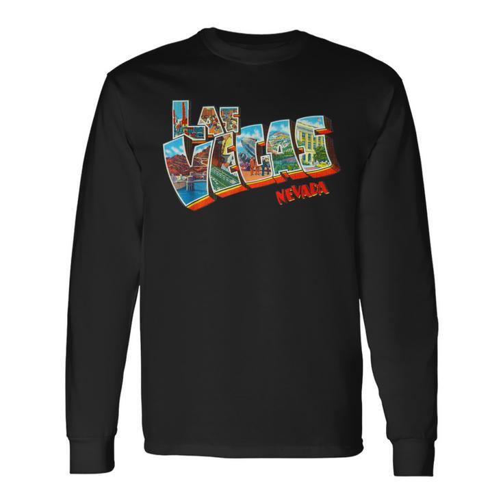 Las Vegas Nevada Nv Vintage Retro Souvenir Long Sleeve T-Shirt